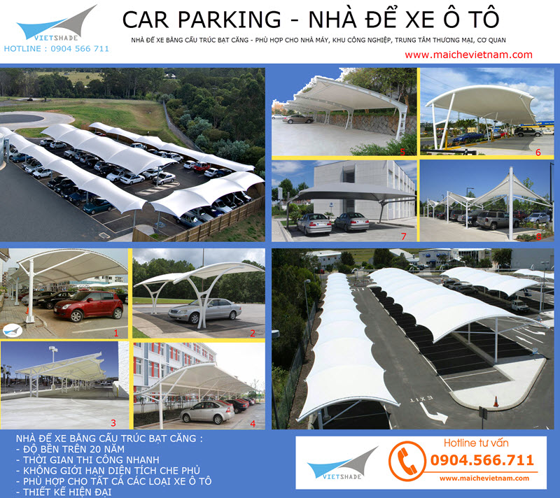 Nhà để xe bằng bạt 